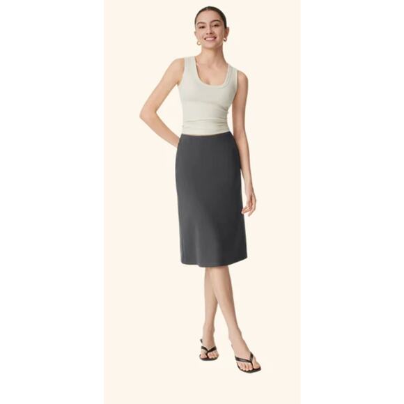 OGL Dresses & Skirts - OGL Sandwashed A-line Midi Skirt with Pockets NWT SIZE S